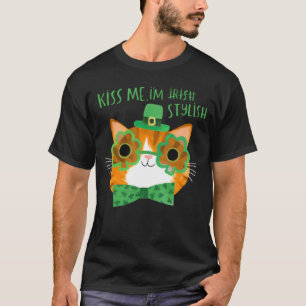 T-shirt St Patrick s Day mignon chat Embrassez-Moi Je Suis