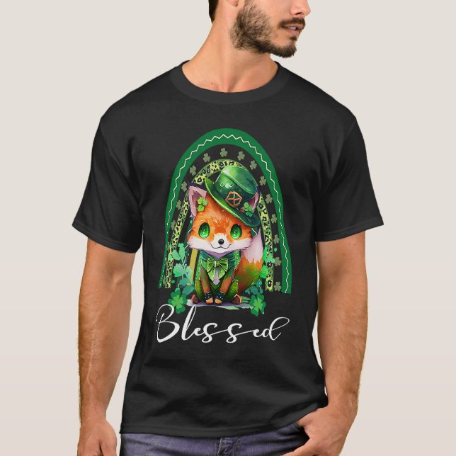 T-shirt St Patrick's Blessed Cute Rainbow Adorable Christi (Devant)