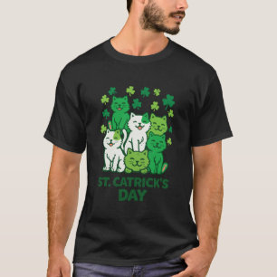 T-shirt St Patricks Catricks Day Chats Drôle Manches Longu