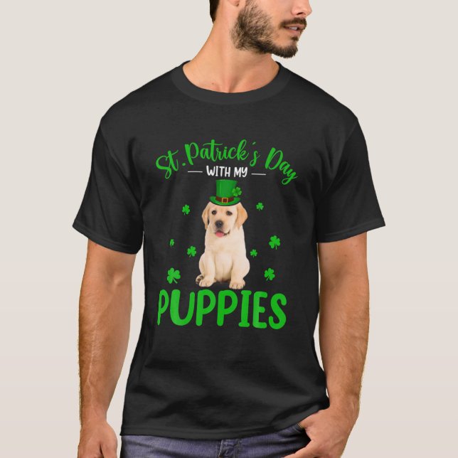 T-shirt St Patrick's Day avec mes chiots St Patrick Leprec (Devant)