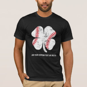 T-shirt St Patrick's Day Baseball 4 Shamrock Feuille Clove