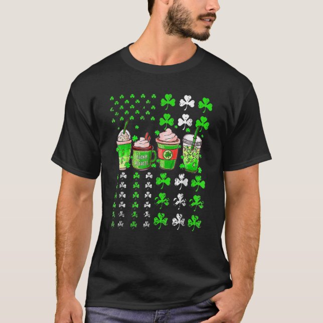 T-shirt St Patrick's Day Café Lover Lucky Latte Irish Sh (Devant)