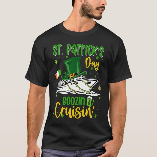 T-shirt St Patricks Day Cruising Boozing Irish Drinking Gr (Devant)