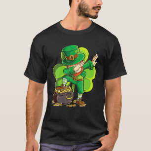T-shirt St Patricks Day Dabbing Leprechaun Boys Kids Men G