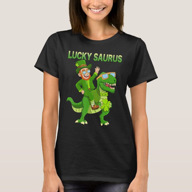 T-shirt St Patricks Day Dinosaur Happy St Pat Trex Boys Gi (Devant)