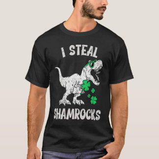 T-shirt st patrick's day Dinosaur  I Steal Shamrocks  1