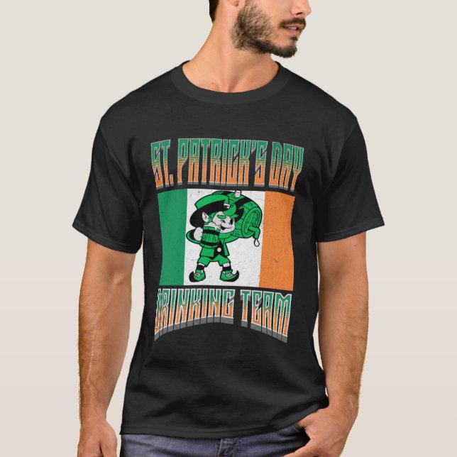 T-shirt ST Patrick's Day Drinking Team  Leprechaun Irish M (Devant)