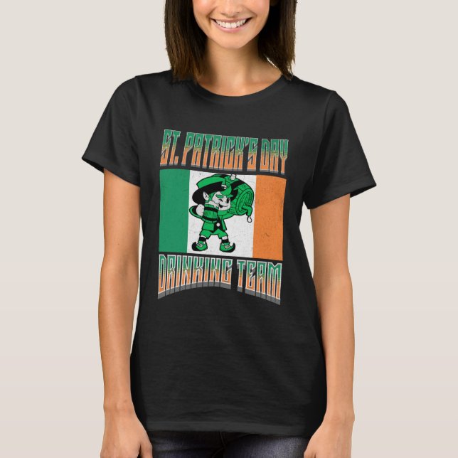 T-shirt ST Patrick's Day Drinking Team  Leprechaun Irish M (Devant)