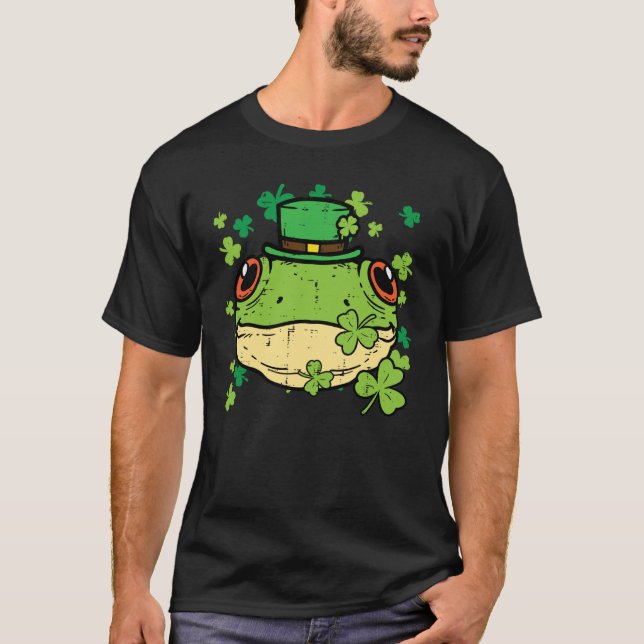 T-shirt St Patricks Day Frog Face Saint Pattys Paddys Men  (Devant)