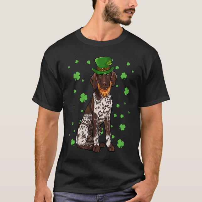 T-shirt St Patricks Day German Shorthaired Pointer Dog Sha (Devant)