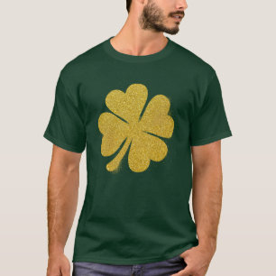 T-shirt St Patrick's Day Gold Effect Shamrock personnalisé