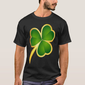 T-shirt St Patrick's Day Gold Shamrock For Men, Women & Ki