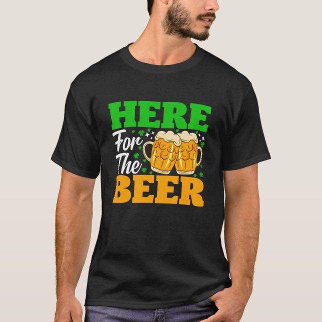T-shirt St Patrick's Day ici pour la bière (Devant)