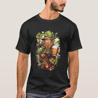 T-shirt St Patrick'S Day Leprechaun Bière Shamrock Boire