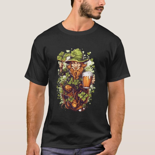 T-shirt St Patrick'S Day Leprechaun Bière Shamrock Boire (Devant)
