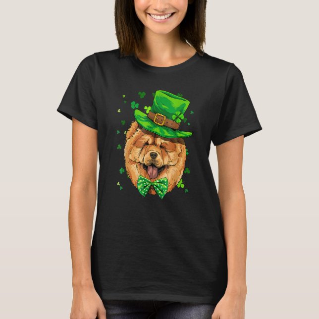 T-shirt St Patrick's Day Leprechaun Chow Chow Pet Dog Sham (Devant)