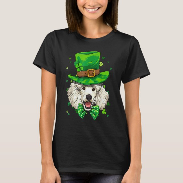 T-shirt St Patrick's Day Leprechaun Shamrock Poodle Dog Ir (Devant)