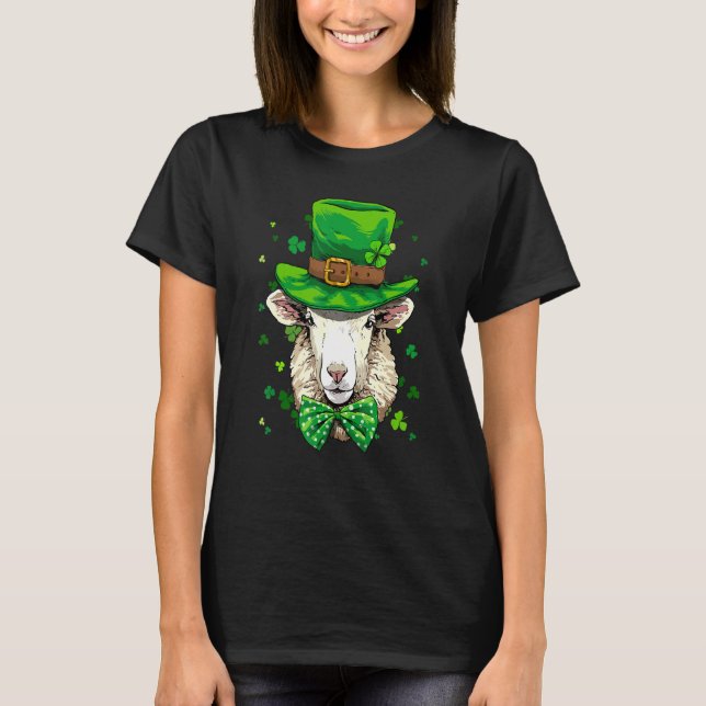 T-shirt St Patrick's Day Leprechaun Sheep Lamb Shamrock Ir (Devant)