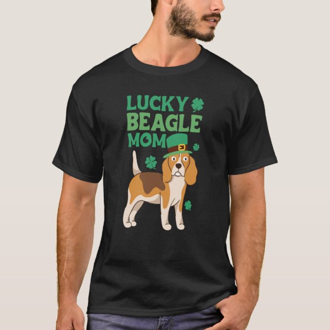 T-shirt St Patrick's Day Lucky Beagle Mom (Devant)