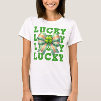 T-shirt St. Patrick's Day Lucky Clover Bow