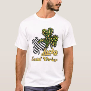 T-shirt St Patrick's Day Lucky Social Worker Clover Shamro