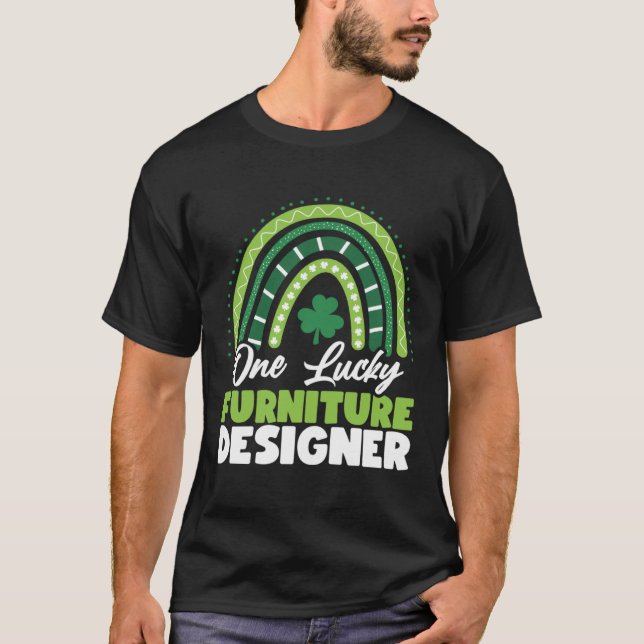 T-shirt St Patricks Day One Lucky Furniture Designer (Devant)