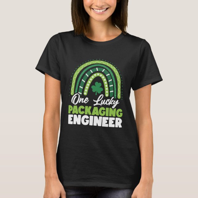 T-shirt St Patricks Day One Lucky Packaging Engineer (Devant)
