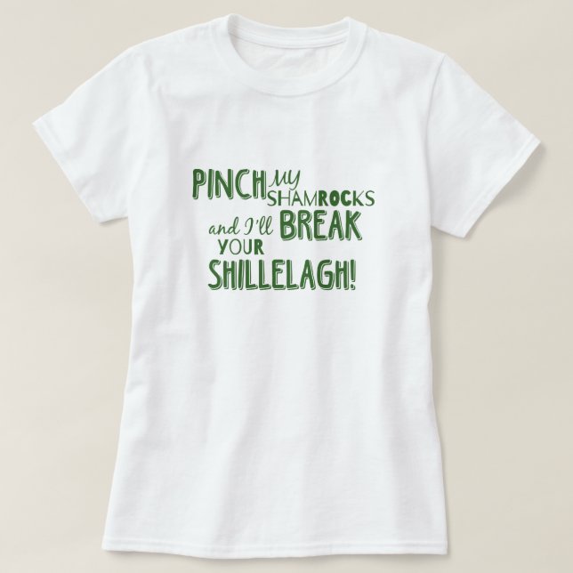 T-shirt St. Patrick's Day Pinch My Shamrock (Design devant)