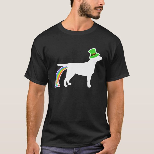 T-shirt St Patrick's Day Rainbow Dog Lab Labrador Retriev (Devant)