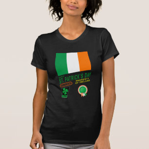 T-shirt St. Patrick's Day Retro Design avec drapeau d'Irla