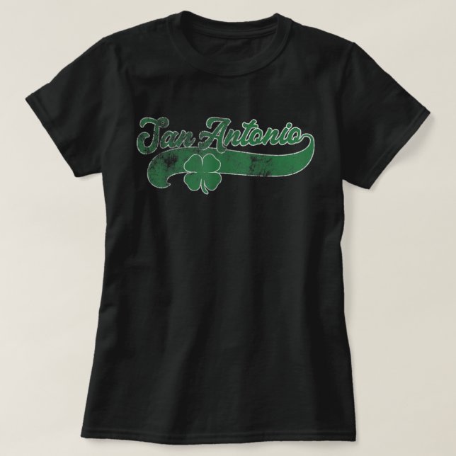 T-shirt St Patrick's Day Shamrock San Antonio Texas Tx Gif (Design devant)