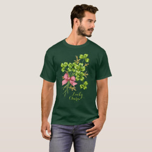 T-shirt St Patrick's Day Shamrocks chanceux Élégant Vintag