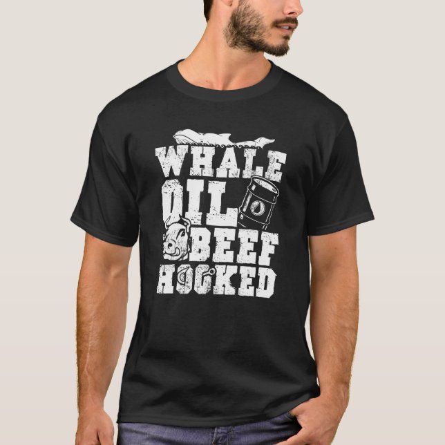 T-shirt St Patrick's Day T Shirt Whale Oil Beef Hooked Iri (Devant)