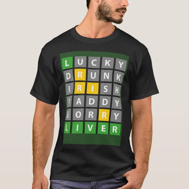 T-shirt St Patrick's Day Word Jeu Irlandais Boire Désolé L (Devant)