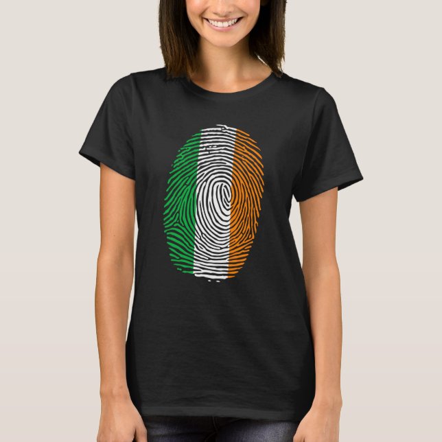 T-shirt St Patricks Day Zu Saint Paddy's Flag Irish Finger (Devant)