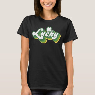 T-shirt St Patricku2019s Jour Lucky Word style rétro