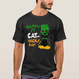 T-shirt St Pat's Paddy Patrick Day's Happy St Cat Tricks D