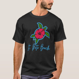 T-shirt St Pete Beach 2022 Tortue de mer Fleurs tropicales