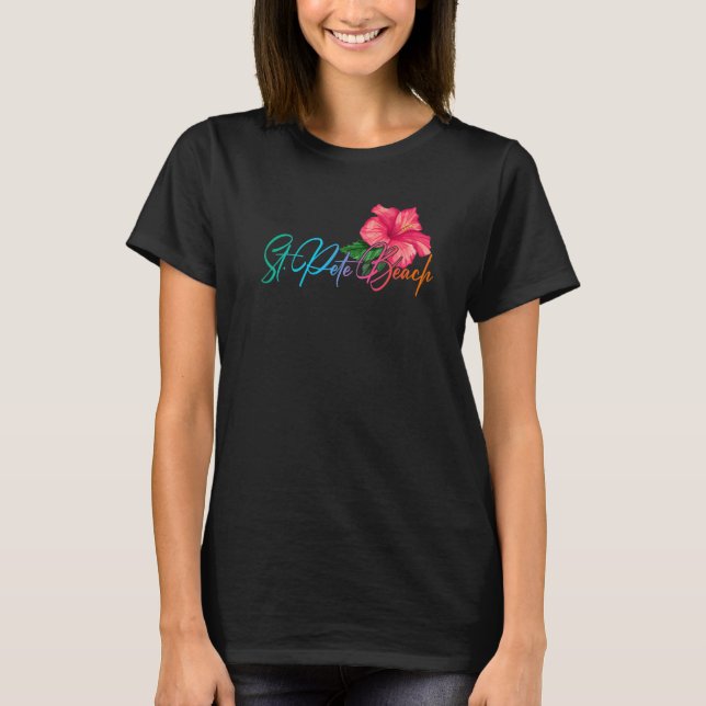 T-shirt St Pete Beach Hibiscus Fleurs Floride Plage Luau (Devant)