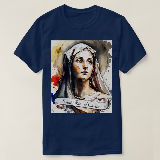 T-shirt St Rita de Cascia Église catholique Saints Religie (Design devant)