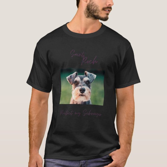 T-shirt St Roch Protéger My Schnauzer (Devant)