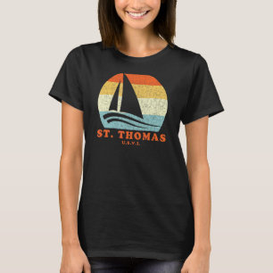 T-shirt St Thomas Usvi Vintage Rétro Voilier Vaca