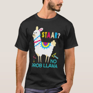 T-shirt Staar No Prob Llama Test Day Teacher Exam Testing 