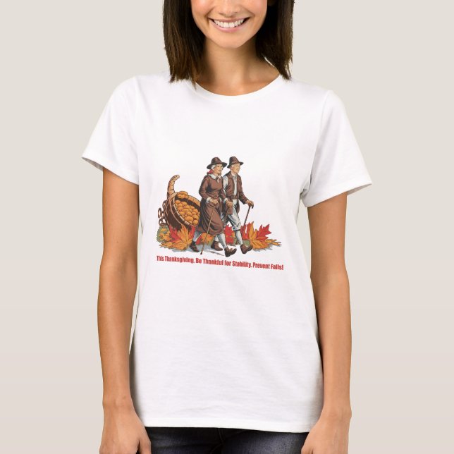 T-shirt Stabilité vintage de Thanksgiving - Soyez reconnai (Devant)