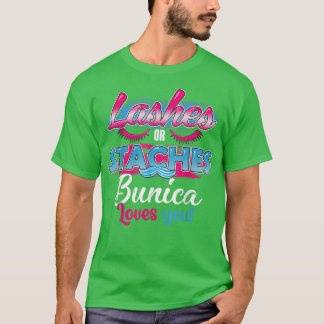 T-shirt Staches ou Lashes Bunica vous aime meilleur genre