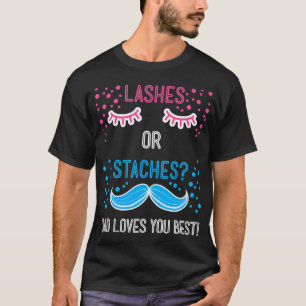 T-shirt Staches Ou Lashes Papa Vous Aime Mieux Révéler Le