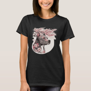 T-shirt Staffordshire Bull Terrier Cherry Blossom Chien Br