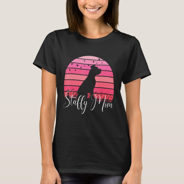 T-shirt Staffordshire Terrier Chien Maman Staffordshire Bu (Devant)