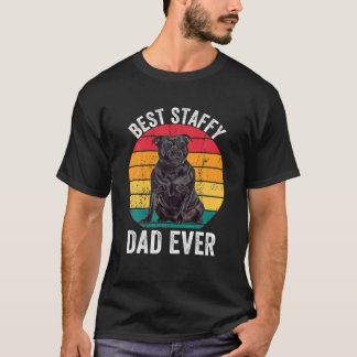 T-shirt Staffy Papa Funny Staffordshire Vintage Bull Terri
