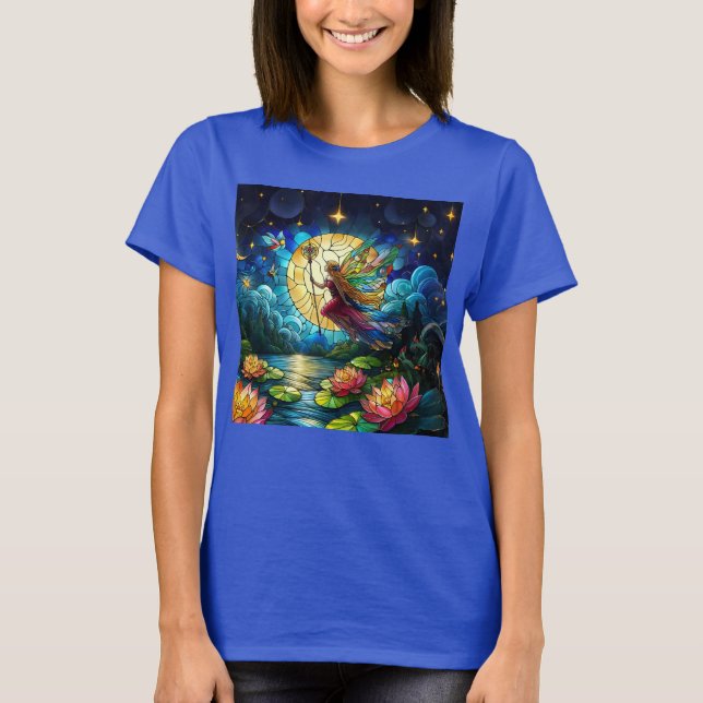 T-shirt Stained Glass Moonlight Flight Fairy  (Devant)